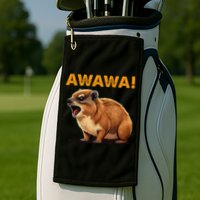 Awawa! Angry Screaming Hyrax Meme Retro Golf Towel