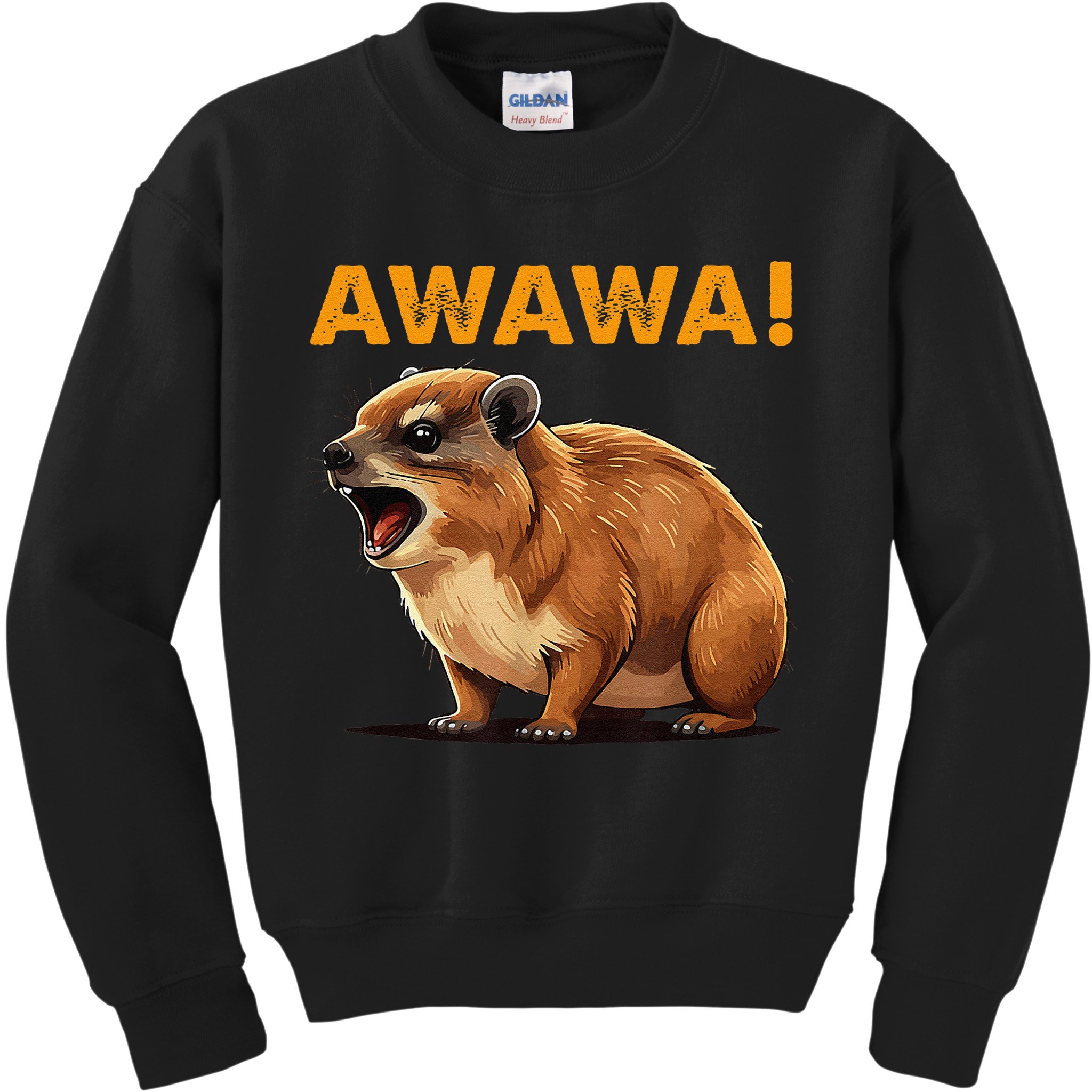Awawa! Angry Screaming Hyrax Meme Retro Kids Sweatshirt