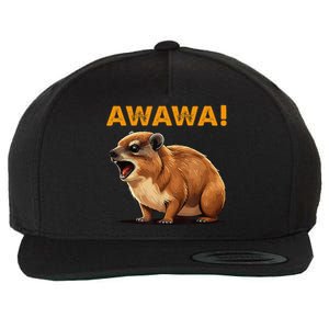 Awawa! Angry Screaming Hyrax Meme Retro Wool Snapback Cap