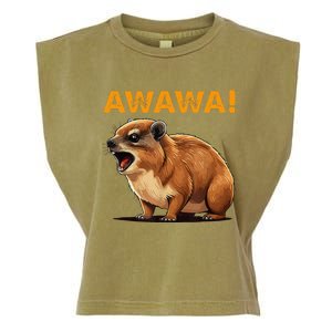 Awawa! Angry Screaming Hyrax Meme Retro Garment-Dyed Women's Muscle Tee