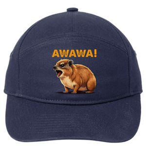 Awawa! Angry Screaming Hyrax Meme Retro 7-Panel Snapback Hat