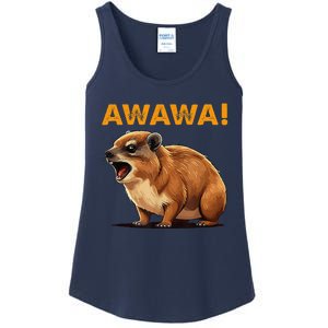 Awawa! Angry Screaming Hyrax Meme Retro Ladies Essential Tank