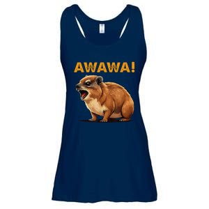 Awawa! Angry Screaming Hyrax Meme Retro Ladies Essential Flowy Tank