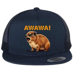 Awawa! Angry Screaming Hyrax Meme Retro Flat Bill Trucker Hat