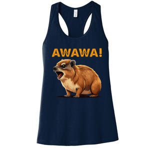 Awawa! Angry Screaming Hyrax Meme Retro Women's Racerback Tank