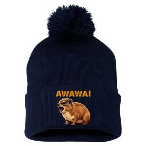 Awawa! Angry Screaming Hyrax Meme Retro Pom Pom 12in Knit Beanie