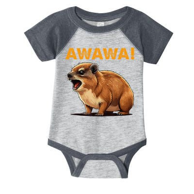 Awawa! Angry Screaming Hyrax Meme Retro Infant Baby Jersey Bodysuit