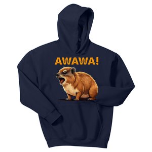 Awawa! Angry Screaming Hyrax Meme Retro Kids Hoodie