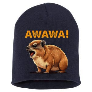 Awawa! Angry Screaming Hyrax Meme Retro Short Acrylic Beanie