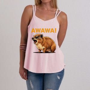 Awawa! Angry Screaming Hyrax Meme Retro Women's Strappy Tank