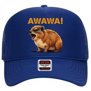 Awawa! Angry Screaming Hyrax Meme Retro High Crown Mesh Back Trucker Hat