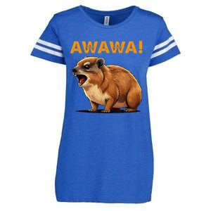 Awawa! Angry Screaming Hyrax Meme Retro Enza Ladies Jersey Football T-Shirt