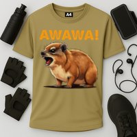 Awawa! Angry Screaming Hyrax Meme Retro Cooling Performance Crew T-Shirt