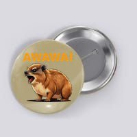 Awawa! Angry Screaming Hyrax Meme Retro Button