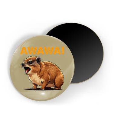 Awawa! Angry Screaming Hyrax Meme Retro Magnet