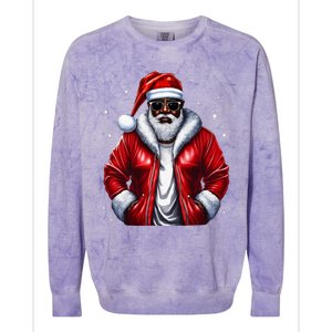 African American Santa Christmas Pajama Cool Black XMas Colorblast Crewneck Sweatshirt