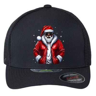 African American Santa Christmas Pajama Cool Black XMas Flexfit Unipanel Trucker Cap