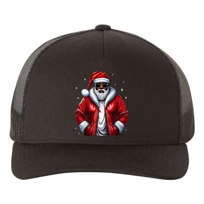 African American Santa Christmas Pajama Cool Black XMas Yupoong Adult 5-Panel Trucker Hat