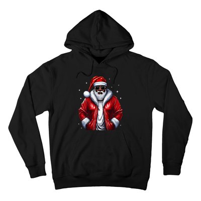 African American Santa Christmas Pajama Cool Black XMas Hoodie