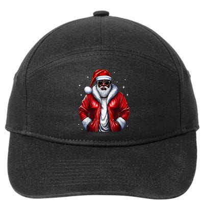 African American Santa Christmas Pajama Cool Black XMas 7-Panel Snapback Hat