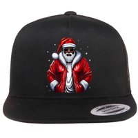 African American Santa Christmas Pajama Cool Black XMas Flat Bill Trucker Hat