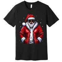 African American Santa Christmas Pajama Cool Black XMas Premium T-Shirt