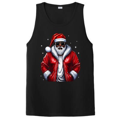 African American Santa Christmas Pajama Cool Black XMas PosiCharge Competitor Tank