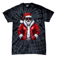 African American Santa Christmas Pajama Cool Black XMas Tie-Dye T-Shirt