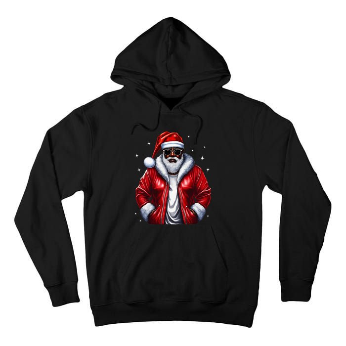 African American Santa Christmas Pajama Cool Black XMas Tall Hoodie