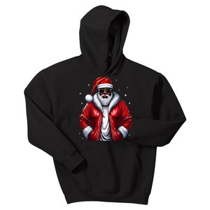 African American Santa Christmas Pajama Cool Black XMas Kids Hoodie