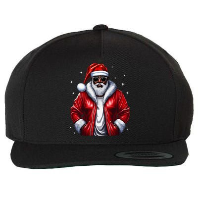 African American Santa Christmas Pajama Cool Black XMas Wool Snapback Cap