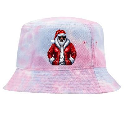 African American Santa Christmas Pajama Cool Black XMas Tie-Dyed Bucket Hat