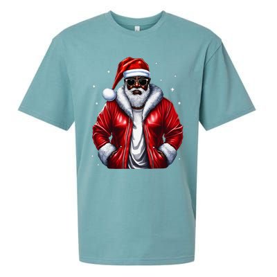 African American Santa Christmas Pajama Cool Black XMas Sueded Cloud Jersey T-Shirt