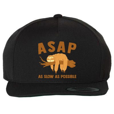 Asap As Slow As Possible Sloth Lover Wool Snapback Cap