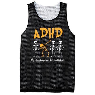 ADHD Awareness Skeleton Why Fit In When You Were Born To Stand Out Mesh Reversible Basketball Jersey Tank