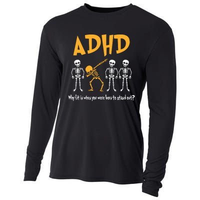 ADHD Awareness Skeleton Why Fit In When You Were Born To Stand Out Cooling Performance Long Sleeve Crew