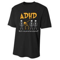 ADHD Awareness Skeleton Why Fit In When You Were Born To Stand Out Performance Sprint T-Shirt