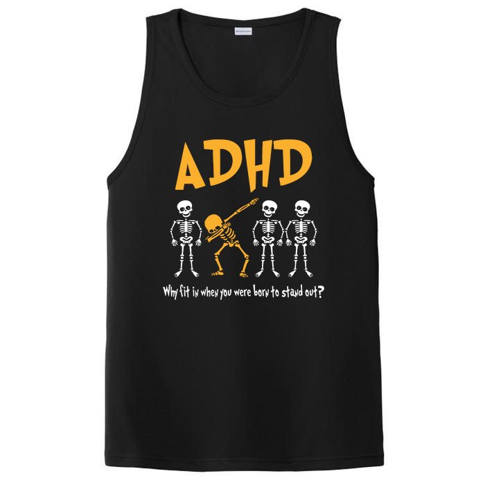 ADHD Awareness Skeleton Why Fit In When You Were Born To Stand Out PosiCharge Competitor Tank