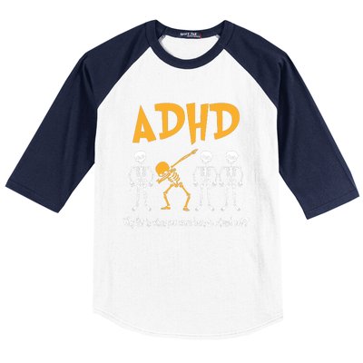 ADHD Awareness Skeleton Why Fit In When You Were Born To Stand Out Baseball Sleeve Shirt