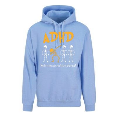 ADHD Awareness Skeleton Why Fit In When You Were Born To Stand Out Unisex Surf Hoodie