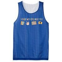 Aac Asl Speech Therapy Pathology Slp Aba Rbt Sign Language Cute Gift Mesh Reversible Basketball Jersey Tank