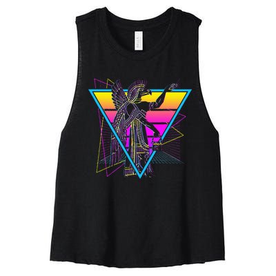 Anunnaki Ancient Sumerian Babylonian Assyrians Retro Women's Racerback Cropped Tank