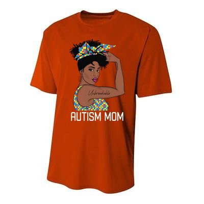 Autism Awareness Strong Mom Afro Mother Black Meaningful Gift Performance Sprint T-Shirt