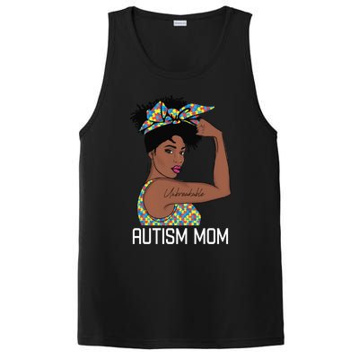 Autism Awareness Strong Mom Afro Mother Black Meaningful Gift PosiCharge Competitor Tank