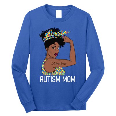 Autism Awareness Strong Mom Afro Mother Black Meaningful Gift Long Sleeve Shirt