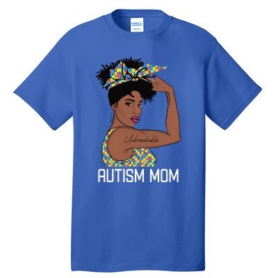 Autism Awareness Strong Mom Afro Mother Black Meaningful Gift Tall T-Shirt