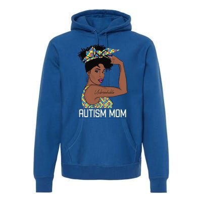 Autism Awareness Strong Mom Afro Mother Black Meaningful Gift Premium Hoodie