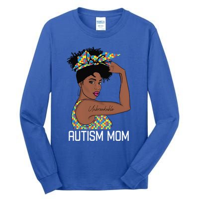 Autism Awareness Strong Mom Afro Mother Black Meaningful Gift Tall Long Sleeve T-Shirt