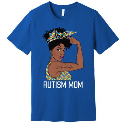 Autism Awareness Strong Mom Afro Mother Black Meaningful Gift Premium T-Shirt