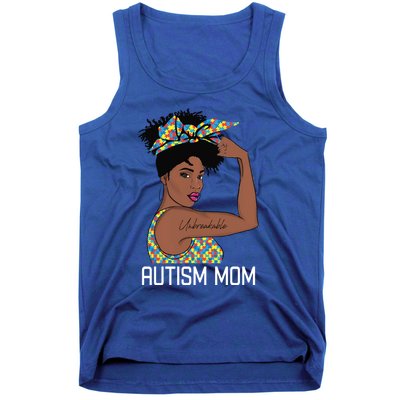 Autism Awareness Strong Mom Afro Mother Black Meaningful Gift Tank Top